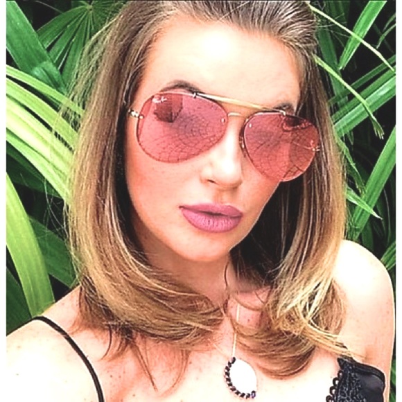 Ray Ban BLAZE Aviator Pink Mirrored Lens Gold Frame DISCONTINUED - Picture 1 of 9